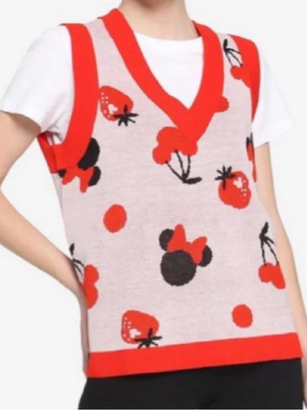 Disney x Her Universe Mickey Cherry Print Sweater Vest